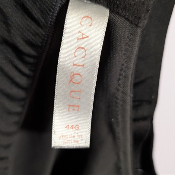 Cacique Lane Bryant Bra Lightly Lined Full Coverage No Wire Black Pink Size 44G - Picture 5 of 12